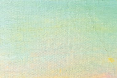 yağlı boya arka plan, pastel renkler makro closeup detaylı resim parlak ultramarine mavi, sarı, pembe, turkuaz, geniş fırça darbeleri dokulu, yatay doku deseninin eski çizilmiş tuval yaşlı