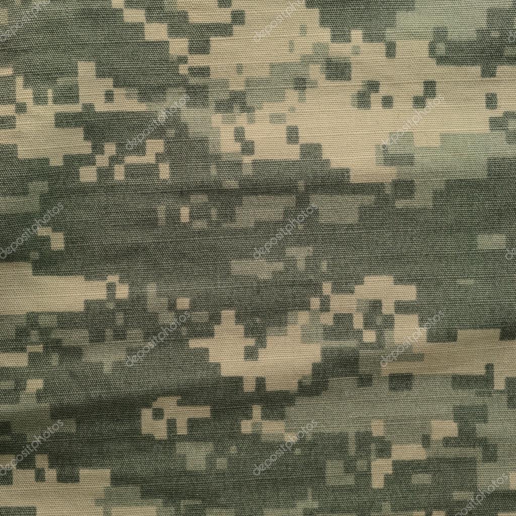 Universal camouflage pattern, army uniform digital camo, USA military ACU macro closeup, detailed large rip-stop fabric texture background, crumpled, wrinkled Stock Photo by ©Kaspri 46105169