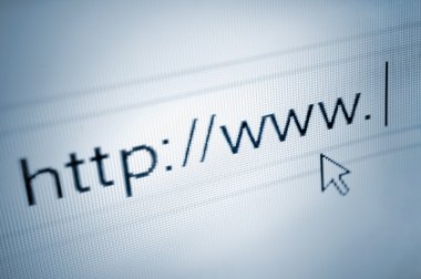 http www metin tarama tarayıcı adres çubuğuna, ok işaretçi, yumuşak makro web url bağlantı sayfası closeup gösteren imleç