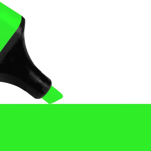 Bright Electric Fluorescent Neon Green Felt Tip Pen Marker Highlighter — Stock Photo, Image