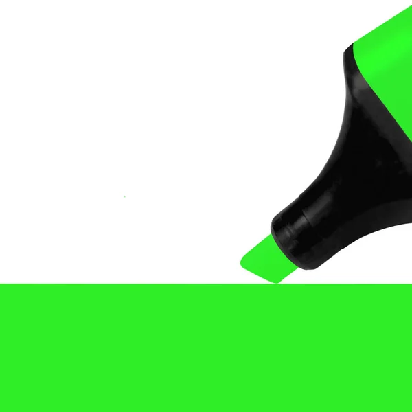 Bright Electric Fluorescent Neon Green Felt Tip Pen Marker Highlighter — Stock Photo, Image