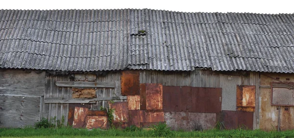 Old Aged Weathered Wooden Shack Grey Plated Wood Boarding Hut — Stock Photo, Image