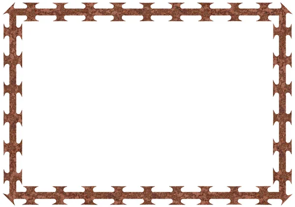 Rusty Barbed Razor Wire Tape Frame Large Detailed Isolated Textured — Stock Photo, Image