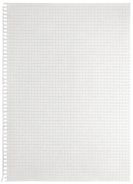 Checked Spiral Notebook Page Paper Background Old Aged White Chequered — Stok fotoğraf