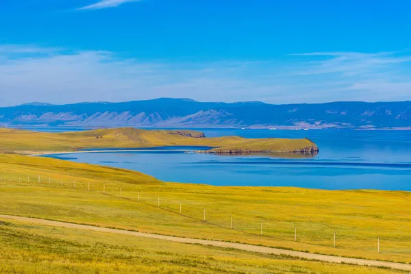 Utsikt Från Olkhon Till Maloe Mer Sund Sjön Baikal Och — Stockfoto