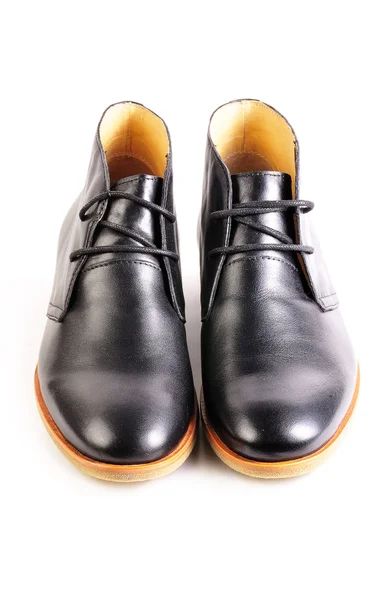 Paar schwarze Leder elegante Schuhe isoliert — Stockfoto