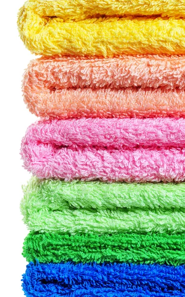 Tower made of colorful bath towels — Stock Photo, Image