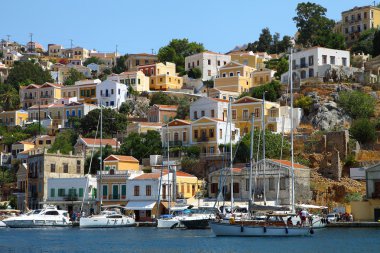 symi Adası Yunanistan'ın güzel manzarasını