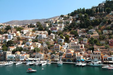 symi Adası Yunanistan'ın güzel manzarasını