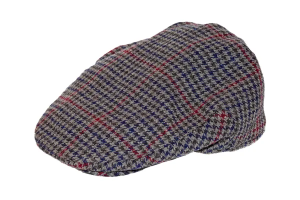 Retro ull tweed gentleman's cap isolerade — Stockfoto