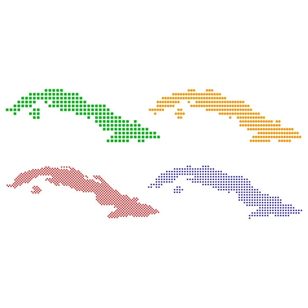 Pixel mapa de Cuba — Vetor de Stock