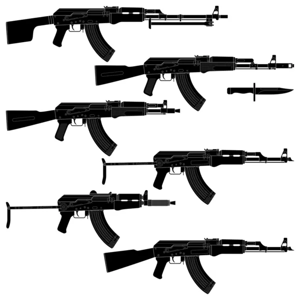 Assault Rifles — Stock Vector