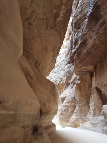 Het Pad Tussen Kliffen Petra Jordanië — Stockfoto