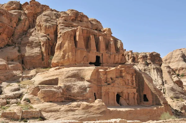 Руины Древних Храмов Петра Иордания — стоковое фото