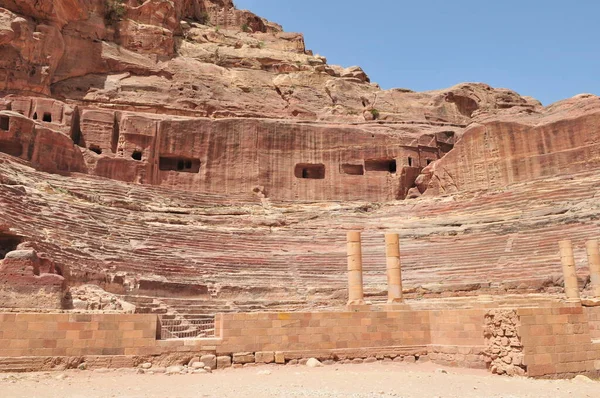 Ruins Ancient Roman Theater Petra Jordan — Stockfoto