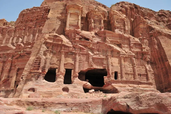 Ruïnes Van Oude Tempels Petra Jordanië — Stockfoto