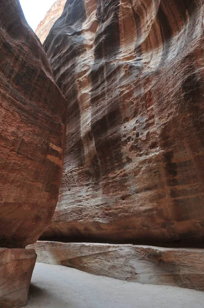 Het Pad Tussen Kliffen Petra Jordanië — Stockfoto