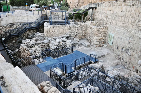Частичные Фотографии Развалин Города Давида Иерусалиме Израиль Сделанные Сумерках — стоковое фото