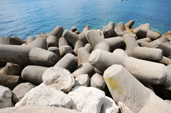 Zdjęcie Falochronów Plaży Amafi Neapolu Włochy — Zdjęcie stockowe