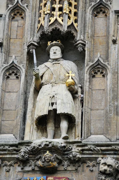 Statue Henry Viii Gate Trinity College Cambridge England — Stock Photo, Image