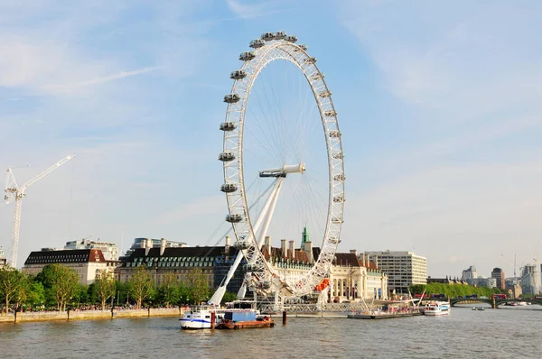 Photo London Eye Ferris Wheel Thames River London England — Stockfoto