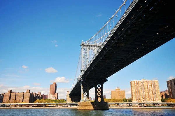 Panoramic Photo Manhattan Bridge New York City Usa — Stock Photo, Image