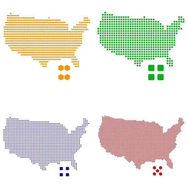 Layered Editable Vector Illustration Country Map United States Which Contains —  Vetores de Stock