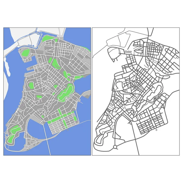 Layered Editable Vector Streetmap Macao China Which Contains Lines Colored — Stockvektor