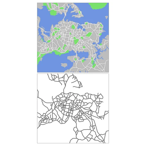 Layered Editable Vector Streetmap Auckland New Zealand Which Contains Lines — Wektor stockowy