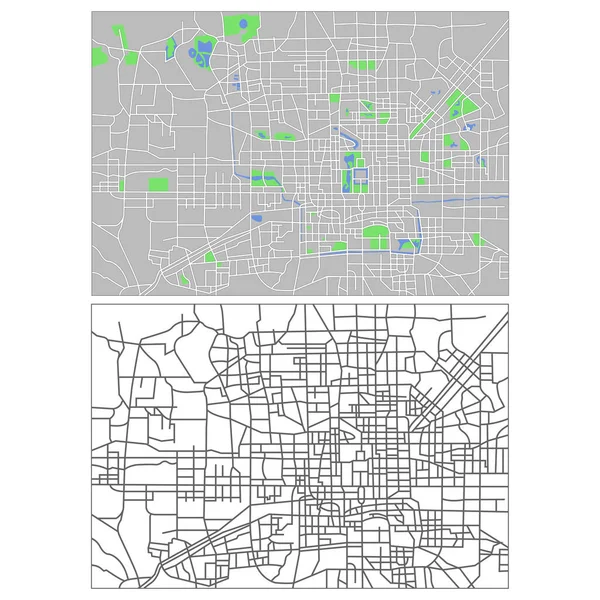 Layered Editable Vector Streetmap Beijing China Which Contains Lines Colored — 图库矢量图片