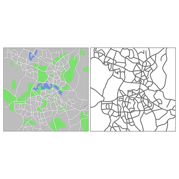 Layered Editable Vector Streetmap Canberra Australia Which Contains Lines Colored — Stock vektor