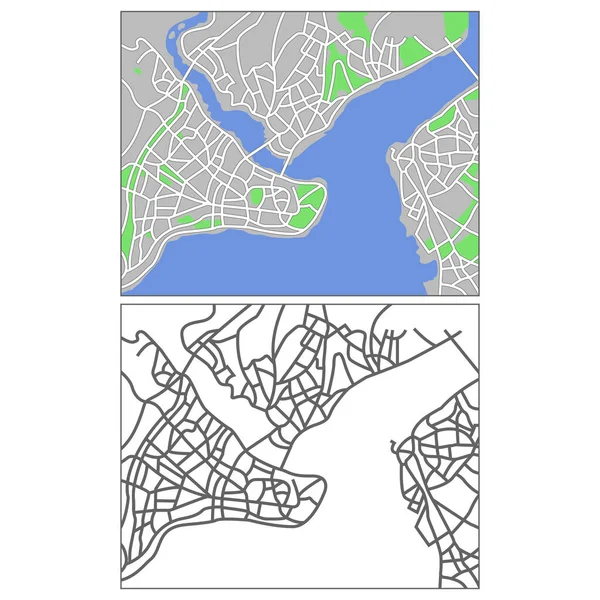 Layered Editable Vector Streetmap Istanbul Turkey Which Contains Lines Colored — 스톡 벡터