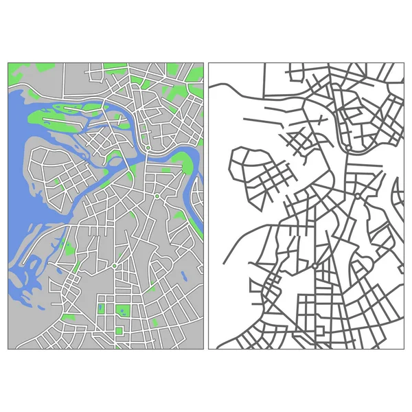 Layered Editable Vector Streetmap Leningrad Russia Which Contains Lines Colored —  Vetores de Stock