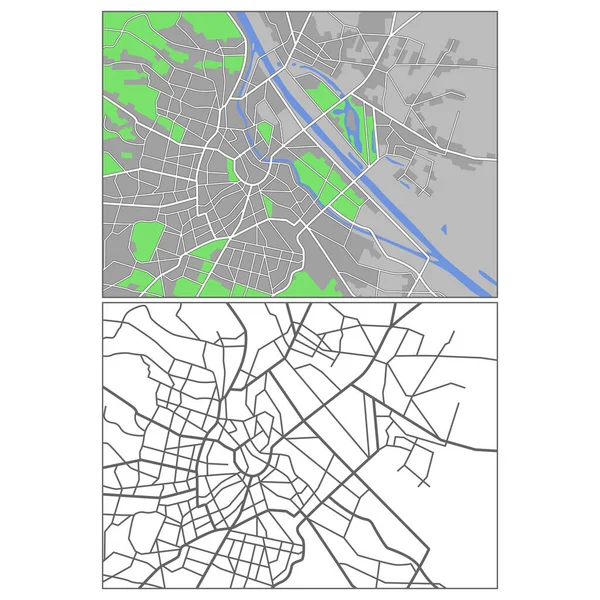 Layered Editable Vector Streetmap Vienna Austria Which Contains Lines Colored — Stockový vektor