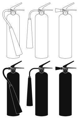 Layered editable vector illustration outline of fire extinguisher.