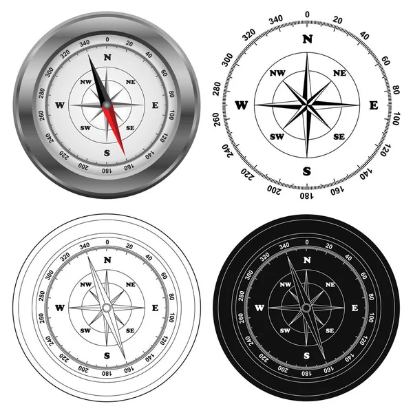 Layered Editable Vector Illustration Pattern Compass — Vetor de Stock