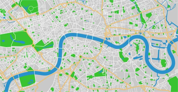 伦敦城市地图的可编辑矢量图解 — 图库矢量图片