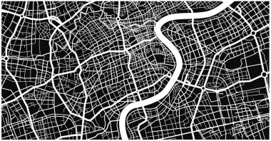 Şangay, Çin 'in katmanlı düzenlenebilir vektör çizimi.