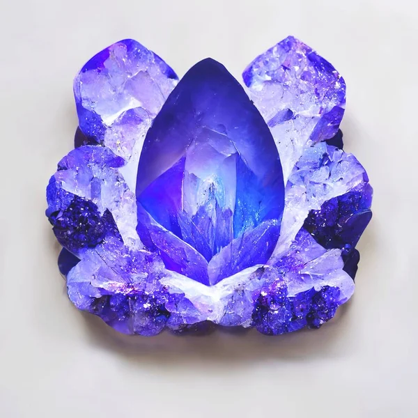 Maded Close Amethyst Gem Brooch Shape — Stockfoto