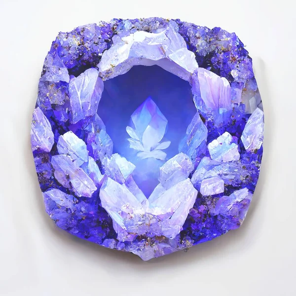 Maded Close Amethyst Gem Brooch Shape — Stok Foto