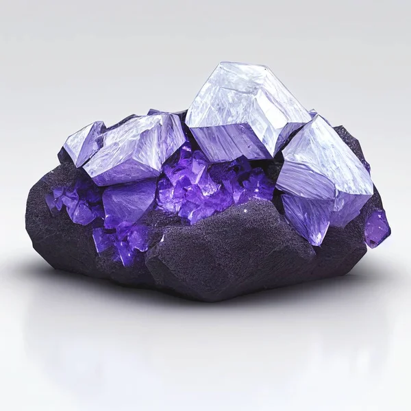 Maded Close Amethyst Gem Brooch Shape — Stock Photo, Image