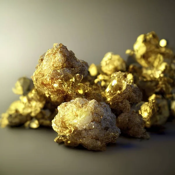 Group Gold Nuggets Made — Stock Photo, Image