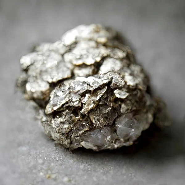 Made Close Silver Nugget — Stock Photo, Image