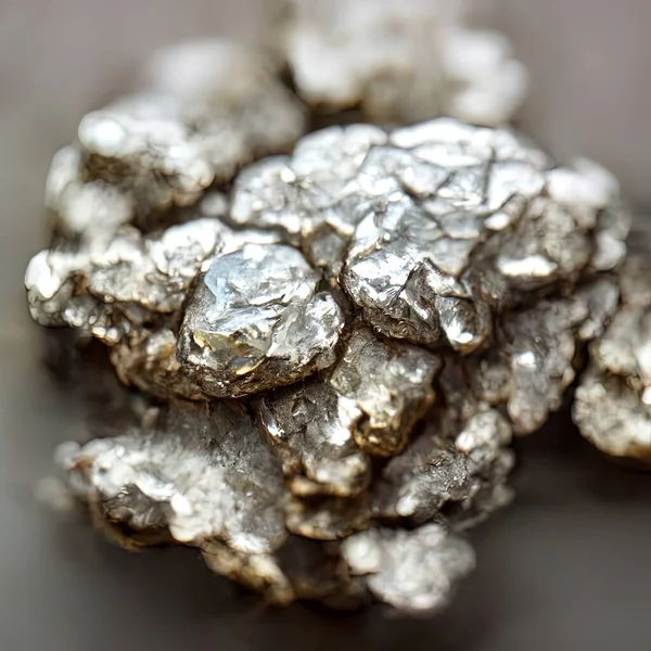 Made Close Silver Nugget — Stock Photo, Image