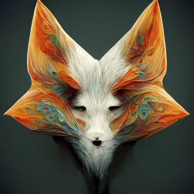 A mystical fox portait in a spiritual pose