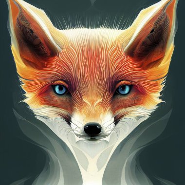 A mystical fox portait in a spiritual pose