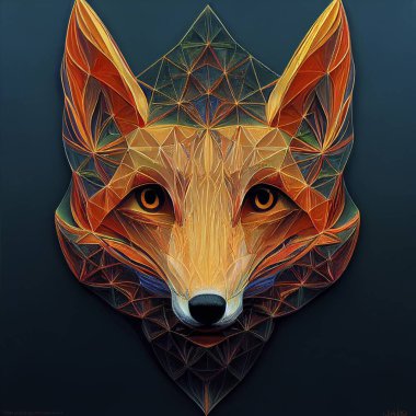 A mystical fox portait in a spiritual pose
