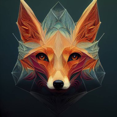 A mystical fox portait in a spiritual pose