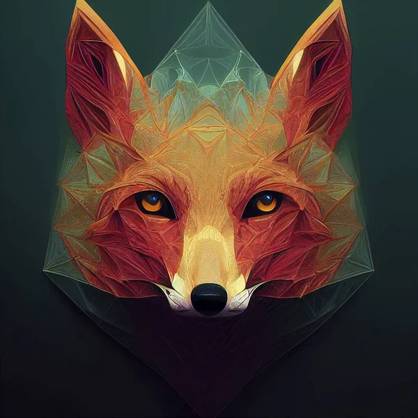 Mystical Fox Portait Spiritual Pose — Foto Stock