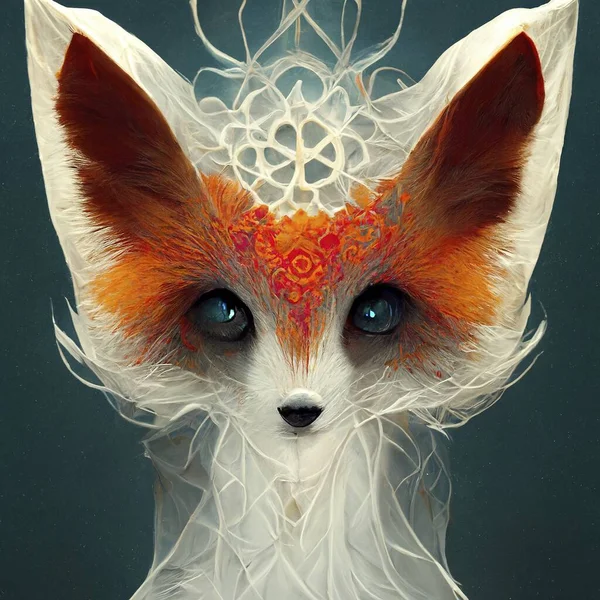 Mystical Fox Portait Spiritual Pose — 스톡 사진